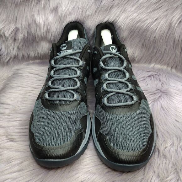 Merrell Nova Black Gray J48831 Trail Running Hiking Shoes Mens Sz 9 Vibram Sole - Picture 3 of 8